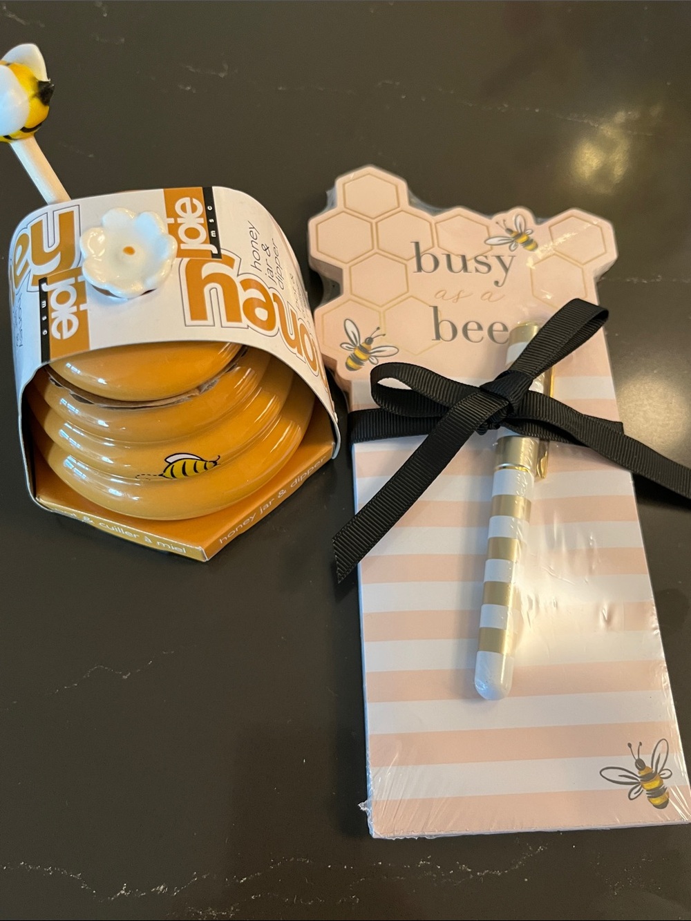 Honey Bee Gift Set. Honey Pot & Notepad
